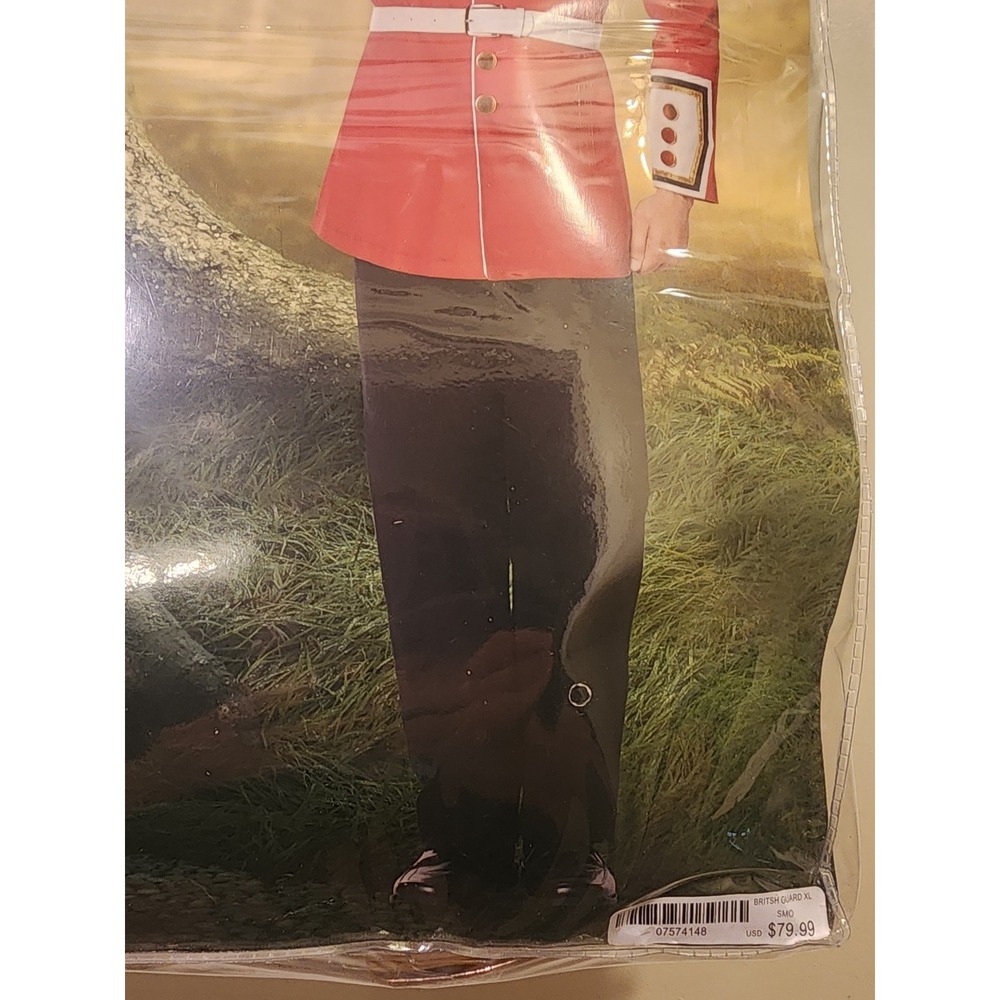 Spirit Halloween British Guard Adult Costume Red Jacket Pants Hat Belt XL - Picture 3 of 7